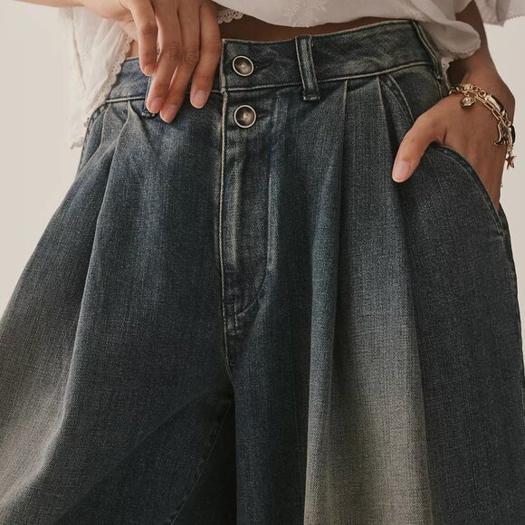 NWT Anthropologie Pilcro Pleated High-Rise Balloon-Leg Jeans size 27 - Picture 4 of 6